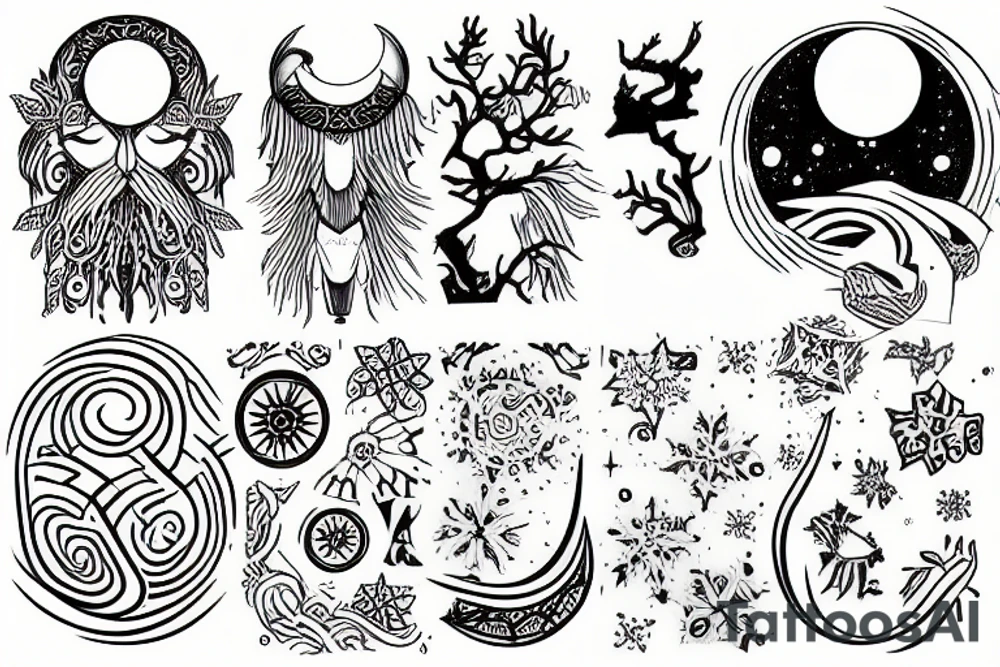 summer solstice and winter solstice tattoo idea