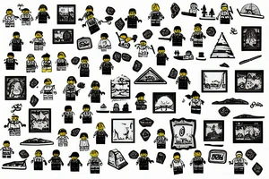 lego scene summer and winter background tattoo idea
