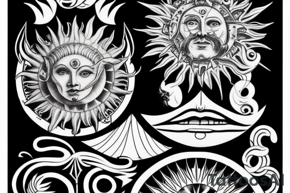 God of the sun tattoo idea