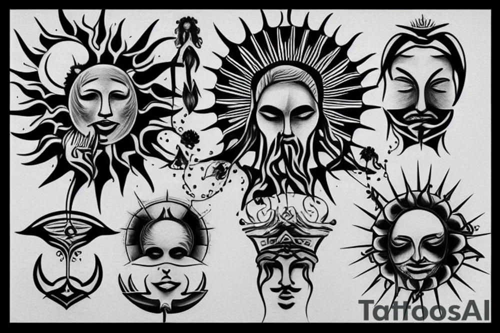 God of the sun tattoo idea