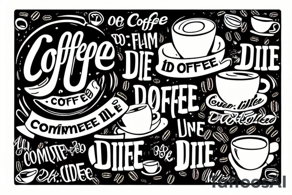 Coffee camp with banner that says til I die tattoo idea