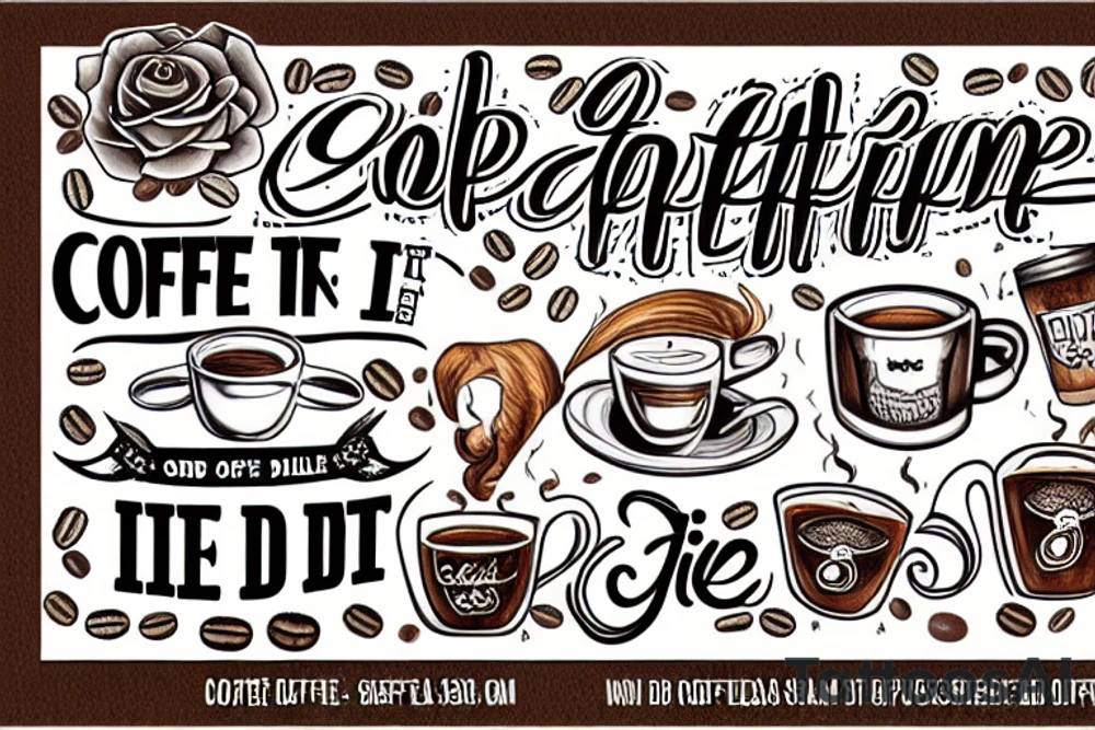 Coffee camp with banner that says til I die tattoo idea