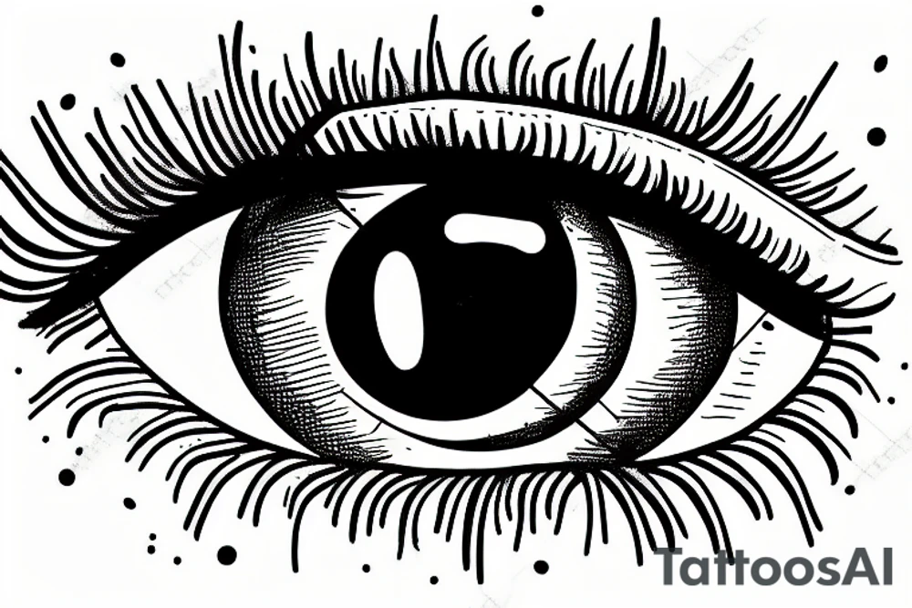 Detailed eye with an arrow lodged in the middle tattoo idea