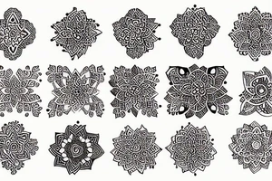 exploded view of henna patterns tattoo idea