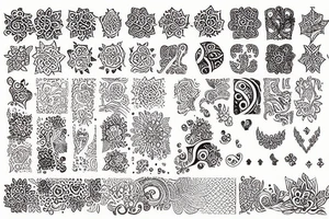 exploded view of henna patterns tattoo idea