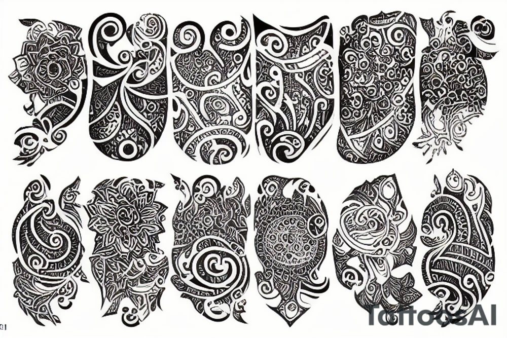 exploded view of henna patterns tattoo idea