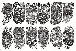 exploded view of henna patterns tattoo idea