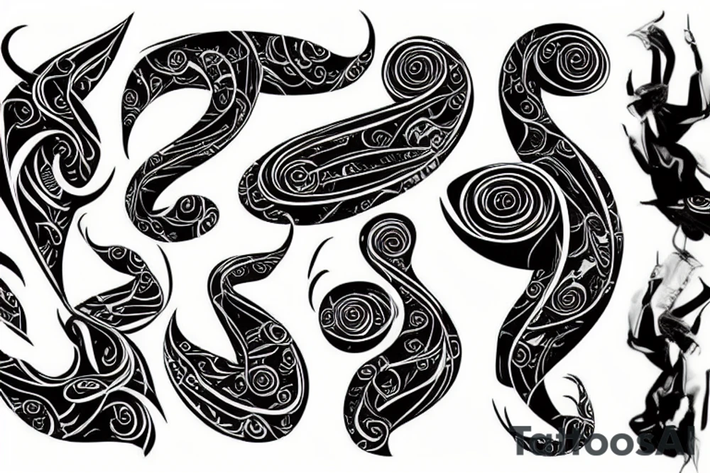abstract black design tattoo idea