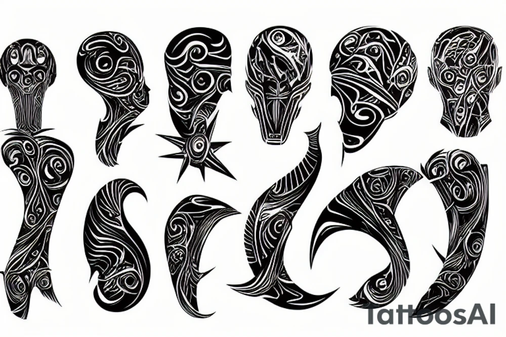 abstract black design tattoo idea