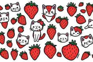 strawberry cat tattoo idea