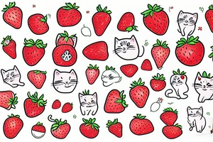 strawberry cat tattoo idea