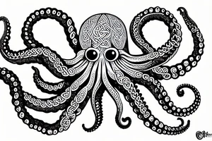 Octopus with Celtic tribal tattoo idea