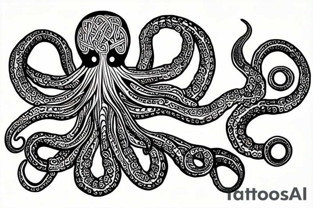 Octopus with Celtic tribal tattoo idea