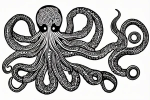 Octopus with Celtic tribal tattoo idea