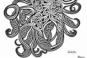 Octopus with Celtic tribal tattoo idea