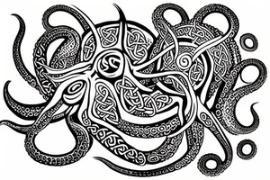 Octopus with Celtic tribal tattoo idea