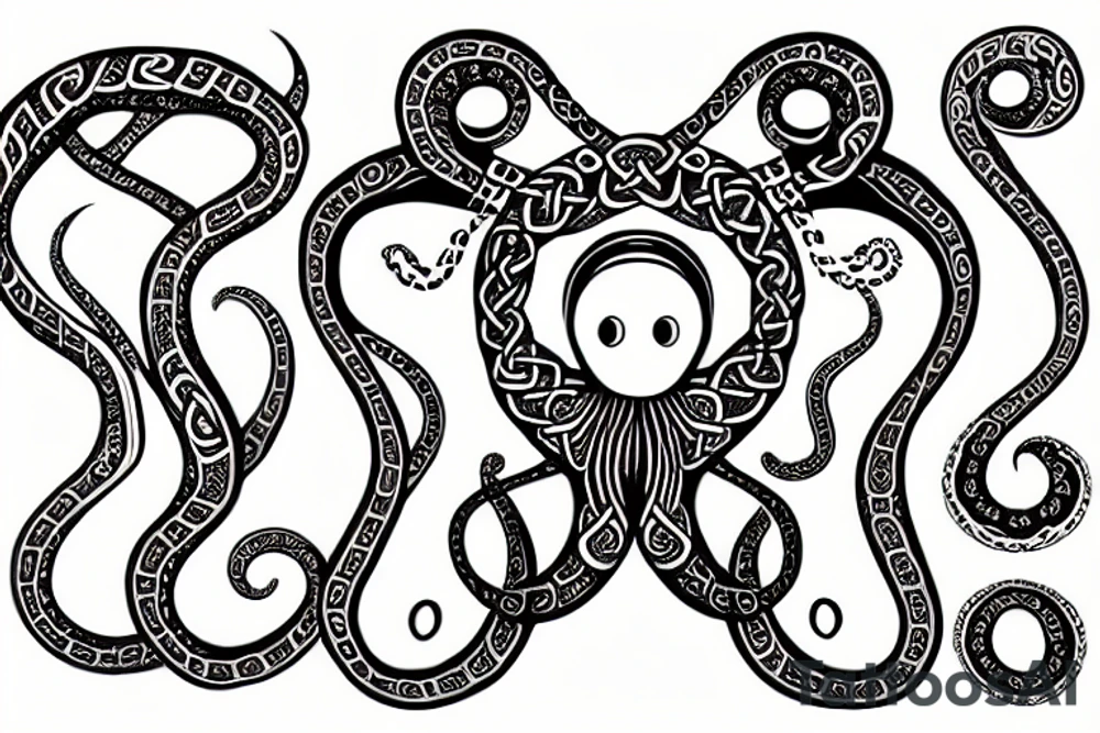 Octopus with Celtic tribal tattoo idea
