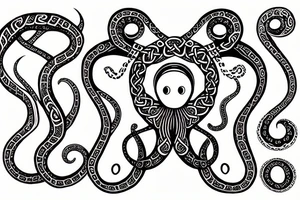 Octopus with Celtic tribal tattoo idea