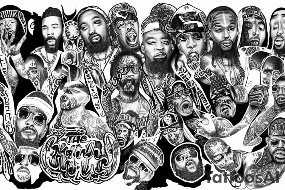 The last supper but with rap artists tattoo idea