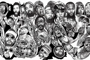 The last supper but with rap artists tattoo idea