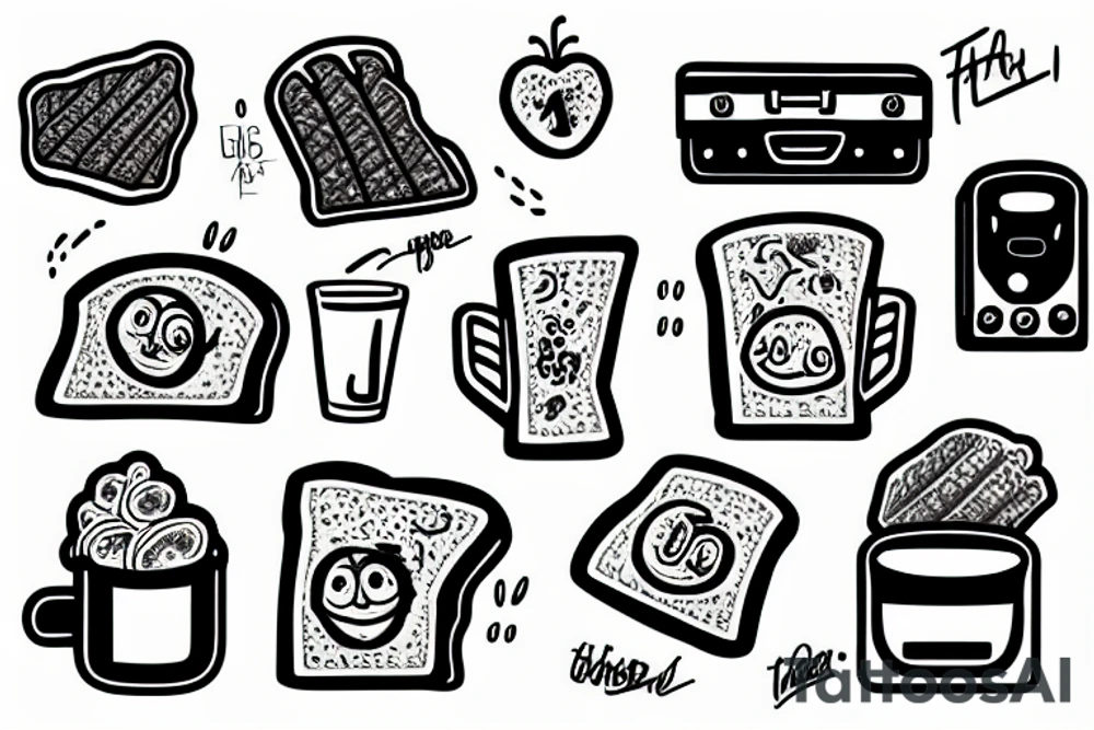 hashbrowns in the toaster tattoo idea