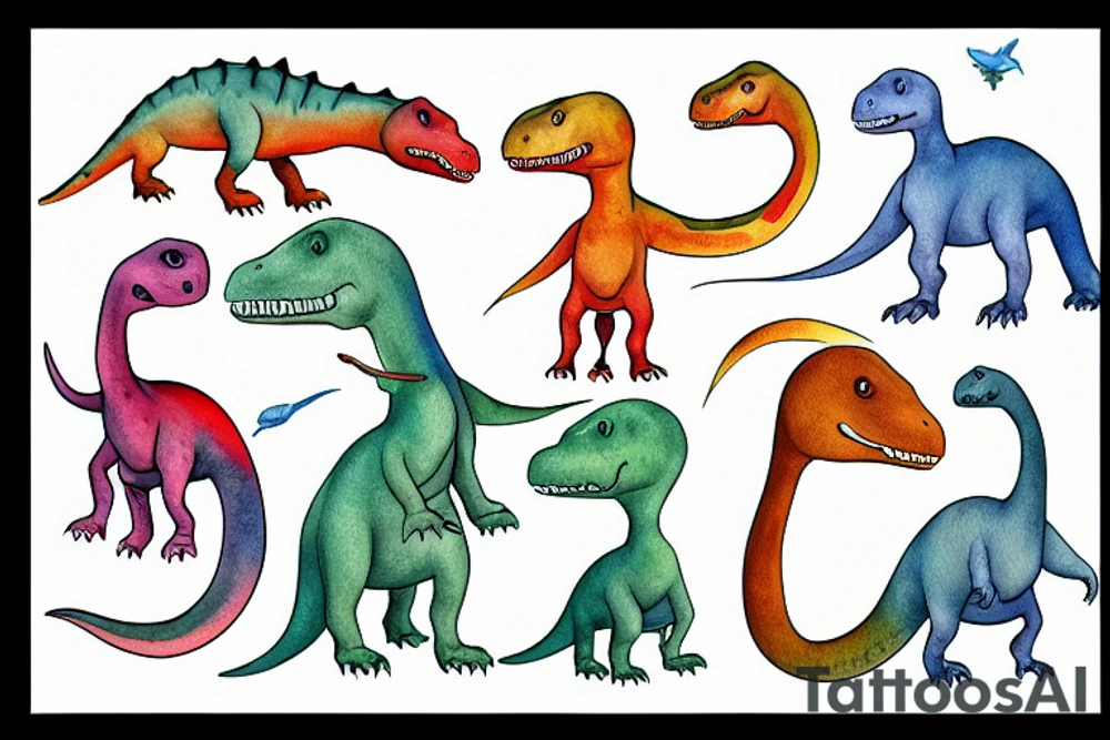 Dinosaur with a long neck tattoo idea