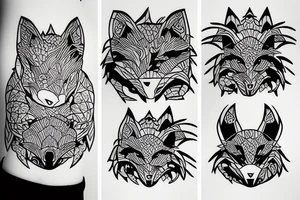 Godzillla as a fox terrorizing Tokyo tattoo idea