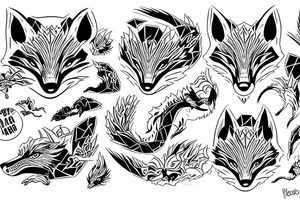 Godzillla as a fox terrorizing Tokyo tattoo idea