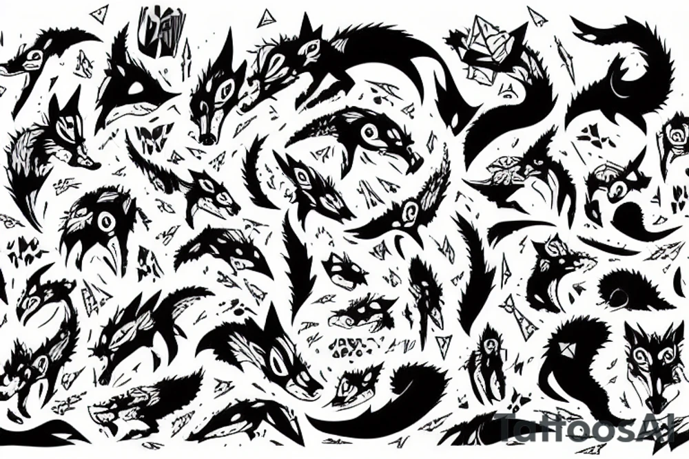 Godzillla as a fox terrorizing Tokyo tattoo idea