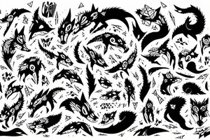Godzillla as a fox terrorizing Tokyo tattoo idea