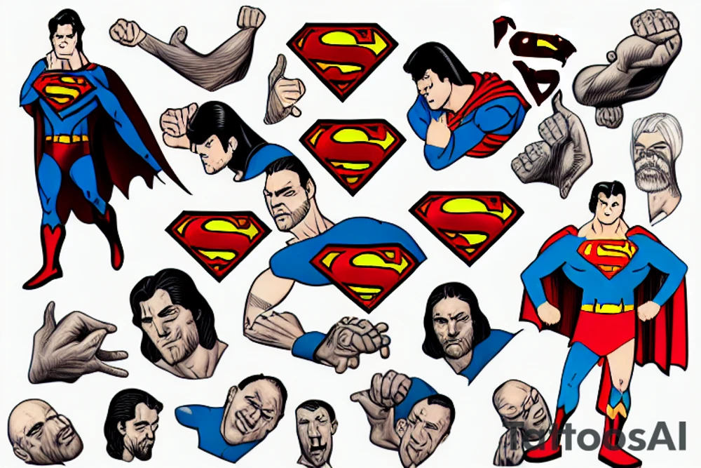Superman fistbimping jesus tattoo idea