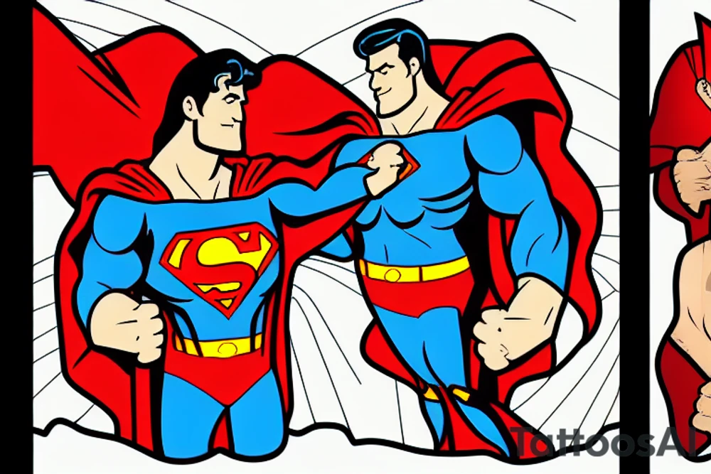 Superman fist bumping jesus tattoo idea