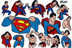 Superman fist bumping jesus tattoo idea