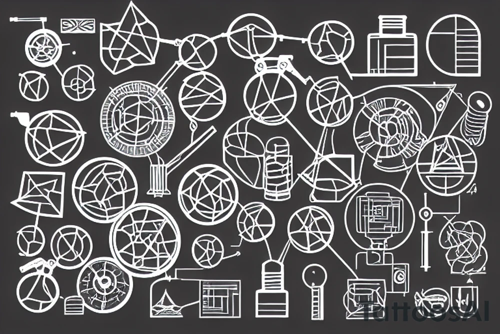 Circuits and science montage tattoo idea