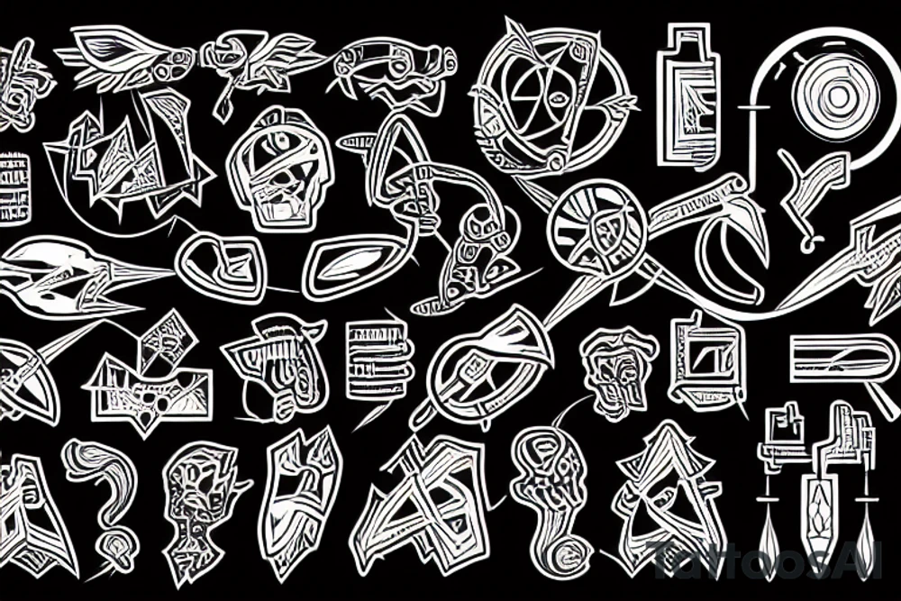 Circuits and science montage tattoo idea