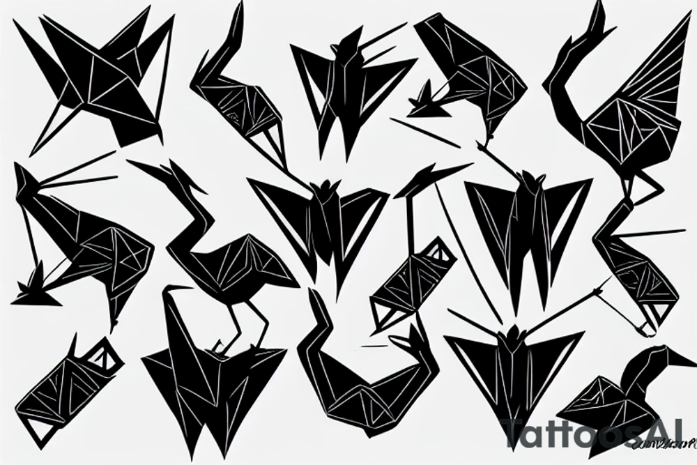 crane origami tattoo idea