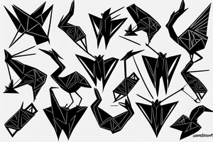crane origami tattoo idea
