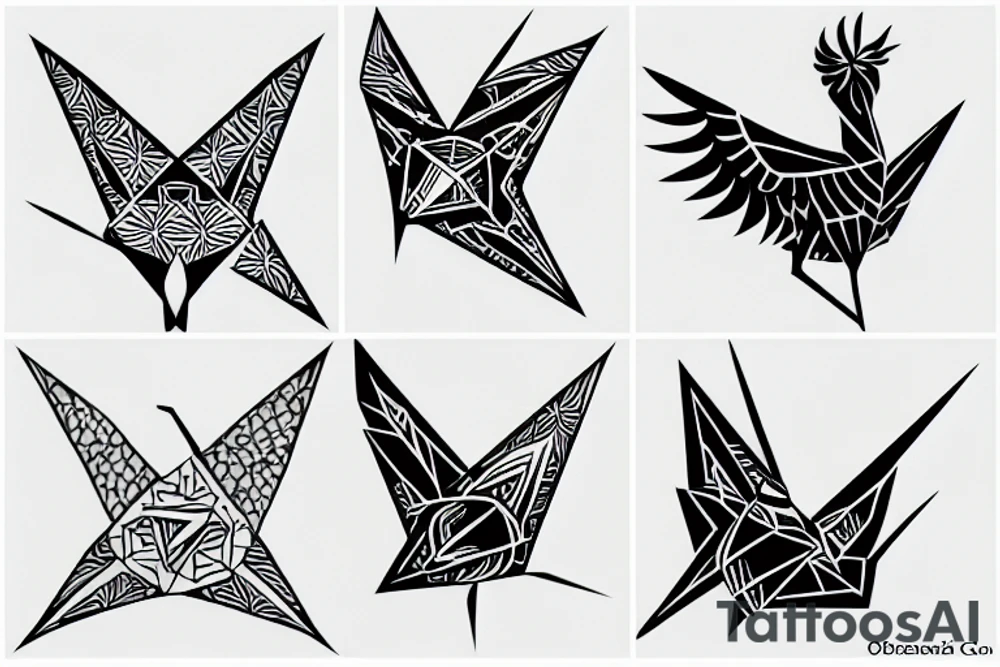 crane origami tattoo idea