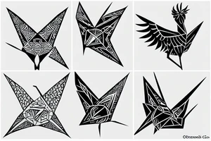 crane origami tattoo idea