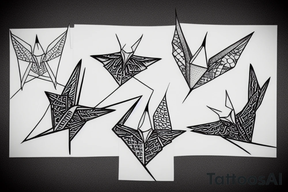 crane origami tattoo idea