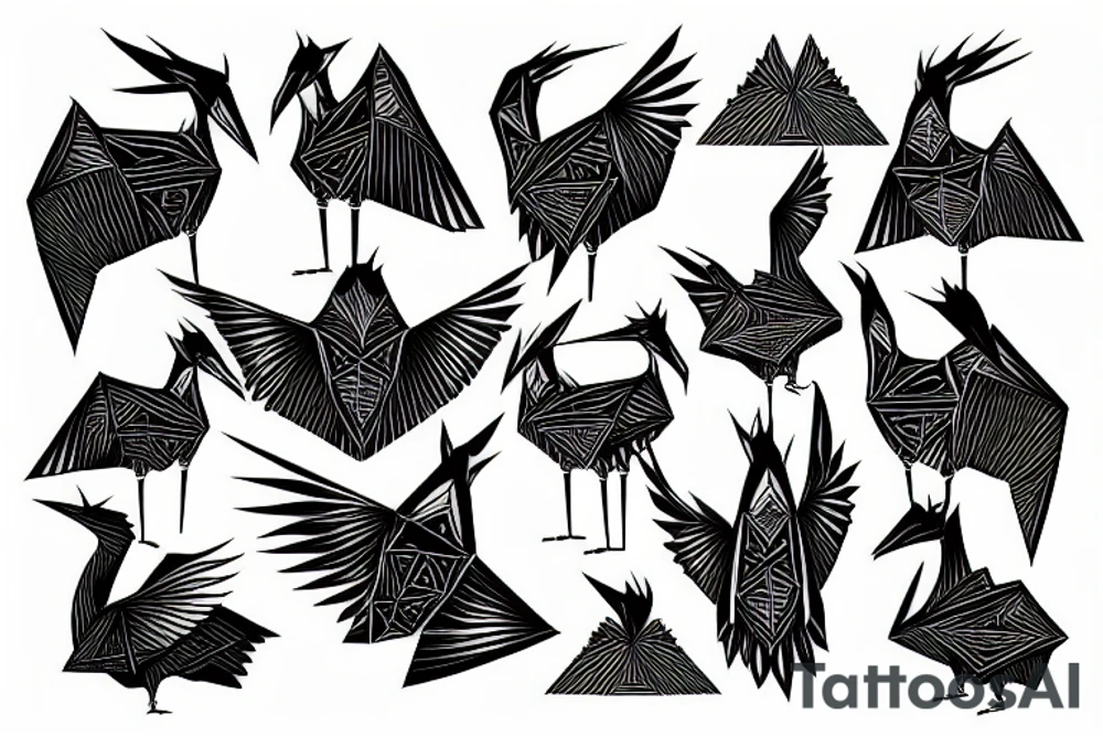 crane origami tattoo idea