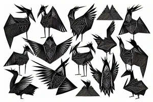crane origami tattoo idea