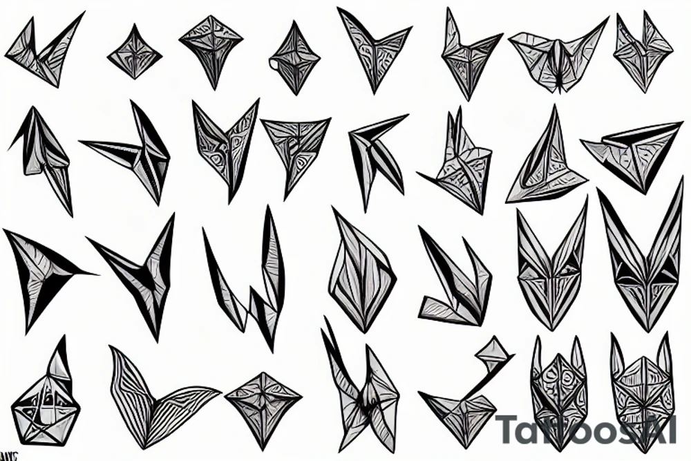 crane origami tattoo idea