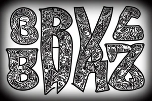 3 dissorted letters tattoo idea