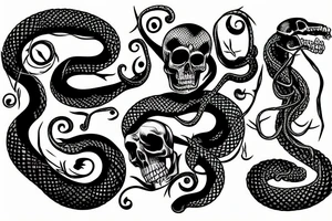 Snake and skull tattoo idea