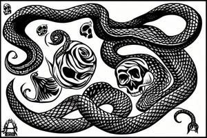 Snake and skull tattoo idea