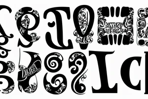 3 distorted letters tattoo idea