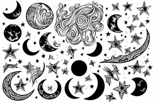 Magical moon tattoo idea