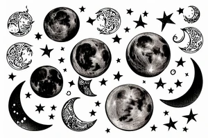 Magical moon tattoo idea