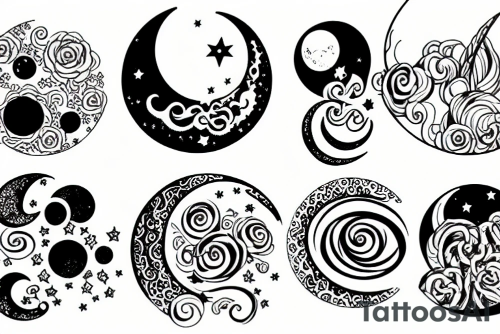 Magical moon tattoo idea